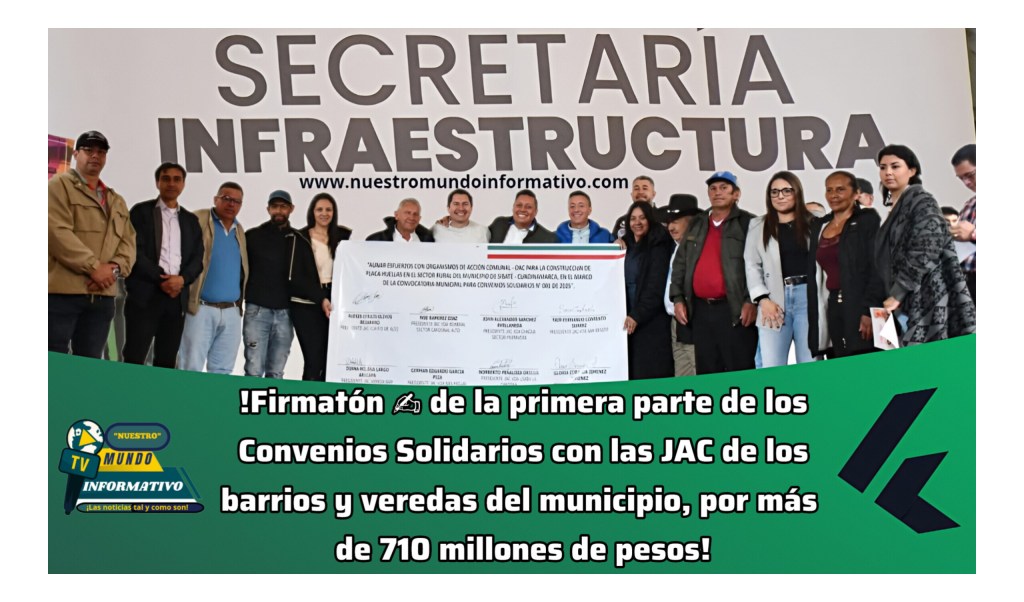 !Firmatón ✍️ de la primera parte de los Convenios Solidarios con las JAC de los barrios y veredas del&nbsp;municipio!